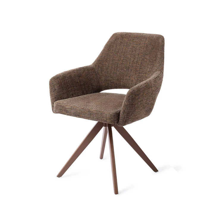 Yanai eetkamerstoel Turn Brown - Checked Chestnut