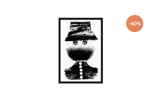 Wanddecoratie Madame X Frame BL Black 60 x 80 cm