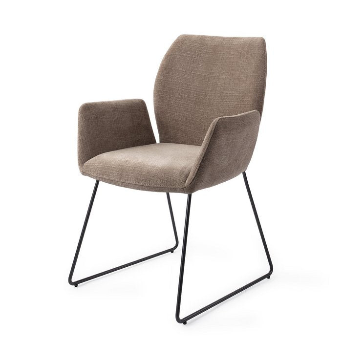 Misaki eetkamerstoel Slide Black - Mocha Mist