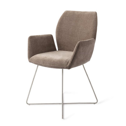 Misaki eetkamerstoel Cross Steel - Mocha Mist