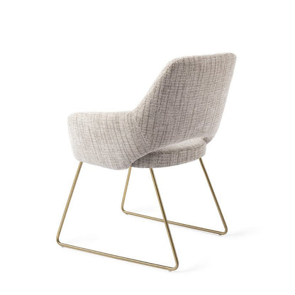 Yanai eetkamerstoel Slide Gold - Caramel Grid