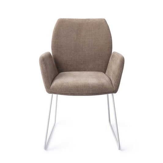 Misaki eetkamerstoel Slide White - Mocha Mist