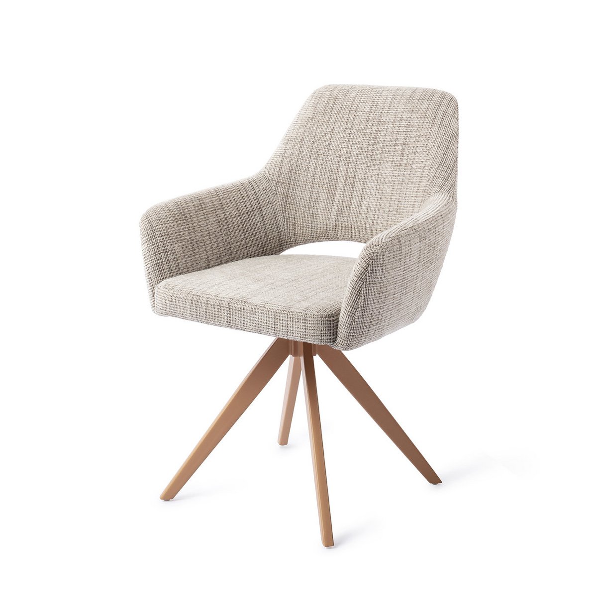 Yanai eetkamerstoel Turn Peach - Caramel Grid