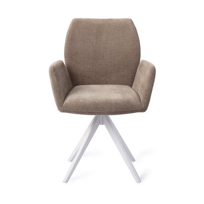 Misaki eetkamerstoel Turn White - Mocha Mist