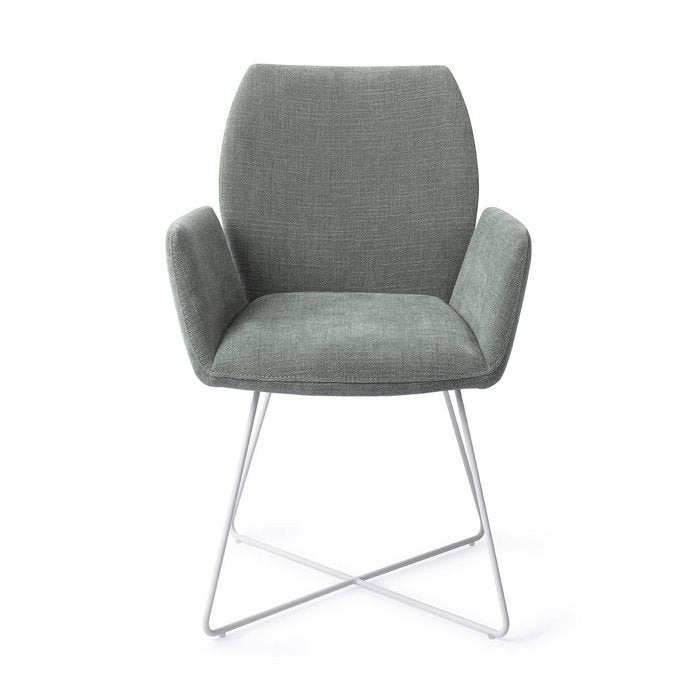 Misaki eetkamerstoel Cross White - Breezy Blue