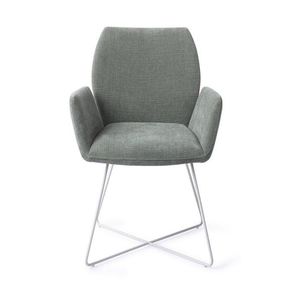 Misaki eetkamerstoel Cross White - Breezy Blue