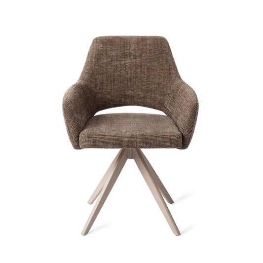 Yanai eetkamerstoel Turn Beige - Checked Chestnut