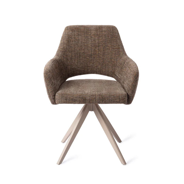 Yanai eetkamerstoel Turn Beige - Checked Chestnut