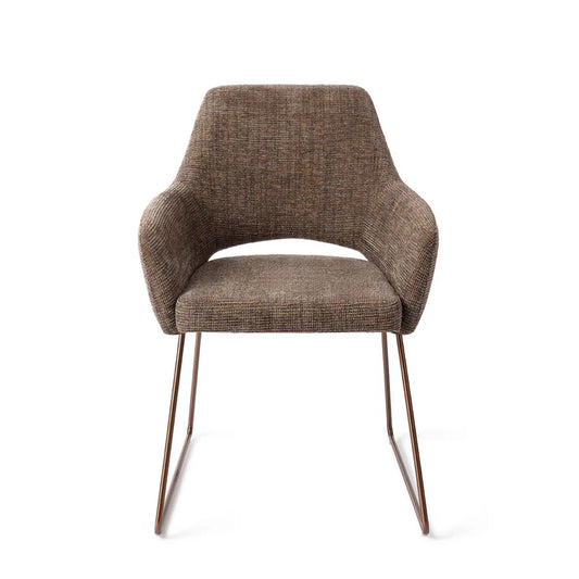 Yanai eetkamerstoel Slide Rose - Checked Chestnut
