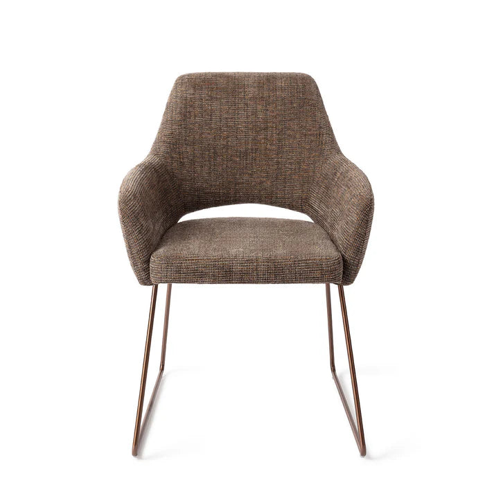 Yanai eetkamerstoel Slide Rose - Checked Chestnut