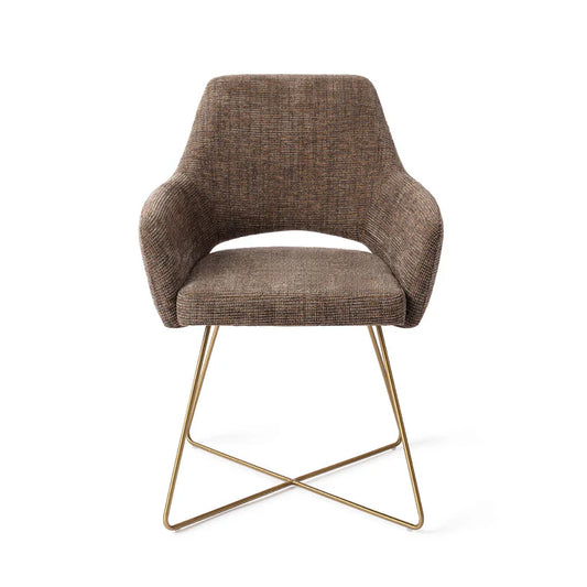 Yanai eetkamerstoel Cross Rose - Checked Chestnut