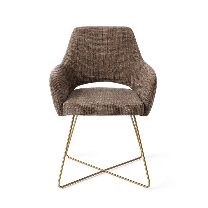 Yanai eetkamerstoel Cross Rose - Checked Chestnut