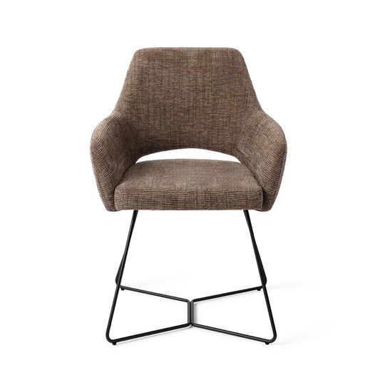 Yanai eetkamerstoel Beehive Black - Checked Chestnut