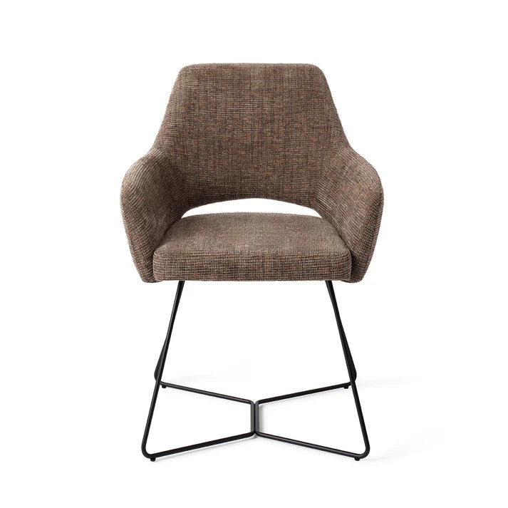 Yanai eetkamerstoel Beehive Black - Checked Chestnut