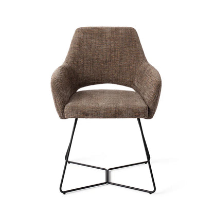 Yanai eetkamerstoel Beehive Black - Checked Chestnut
