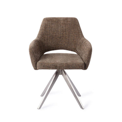 Yanai eetkamerstoel Turn Steel - Checked Chestnut