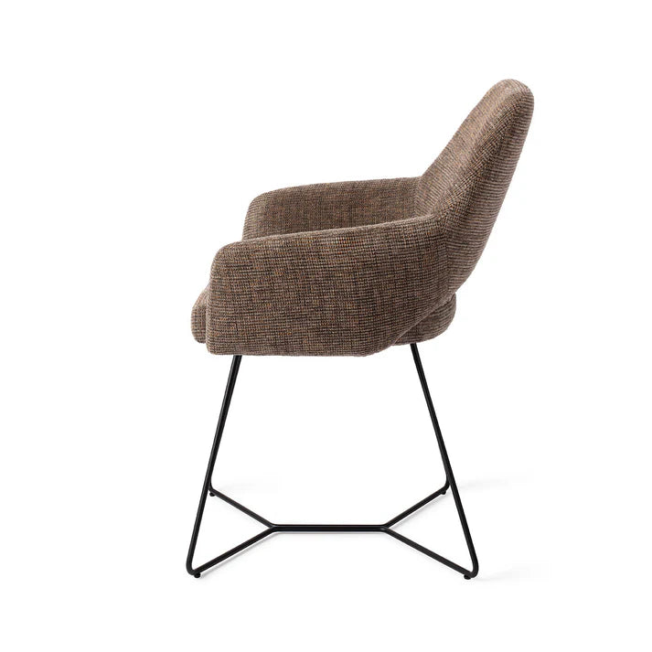 Yanai eetkamerstoel Beehive Black - Checked Chestnut