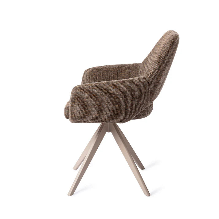 Yanai eetkamerstoel Turn Beige - Checked Chestnut