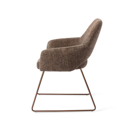 Yanai eetkamerstoel Slide Rose - Checked Chestnut