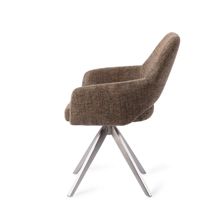 Yanai eetkamerstoel Turn Steel - Checked Chestnut