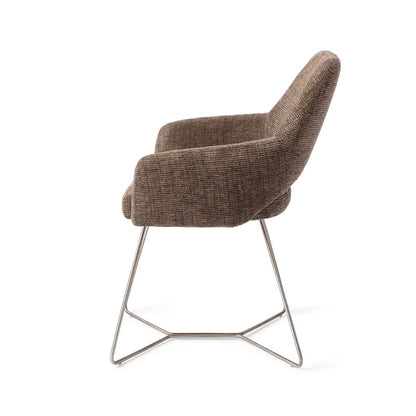 Yanai eetkamerstoel Beehive Steel - Checked Chestnut