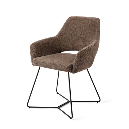 Yanai eetkamerstoel Beehive Black - Checked Chestnut