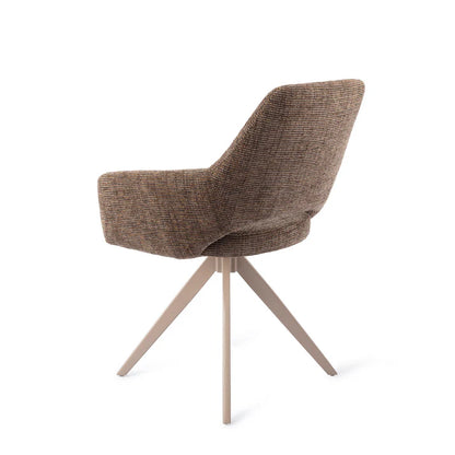 Yanai eetkamerstoel Turn Beige - Checked Chestnut