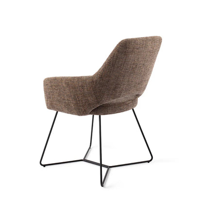 Yanai eetkamerstoel Beehive Black - Checked Chestnut