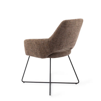 Yanai eetkamerstoel Cross Black - Checked Chestnut