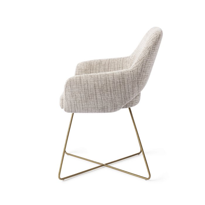 Yanai eetkamerstoel Cross Gold - Caramel Grid