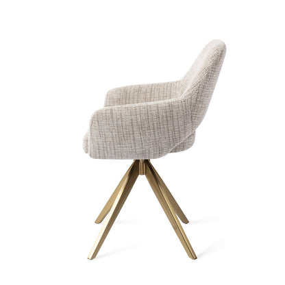 Yanai eetkamerstoel Turn Gold - Caramel Grid