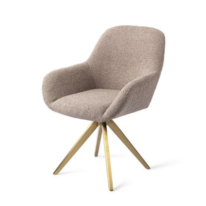 Kushi eetkamerstoel Turn Gold - Stone Haze