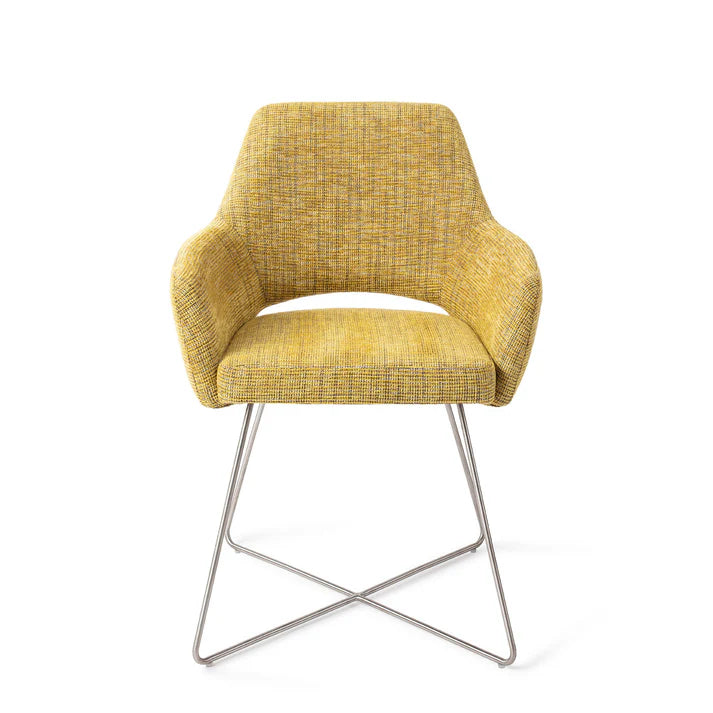 Yanai eetkamerstoel Cross Steel - Lemon Lines