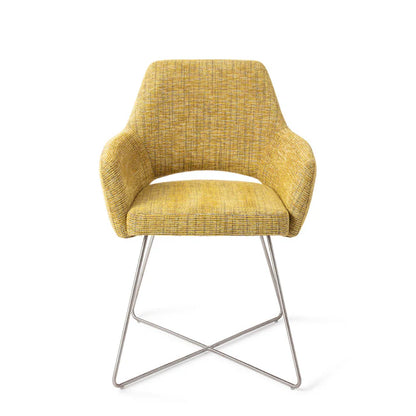 Yanai eetkamerstoel Cross Steel - Lemon Lines