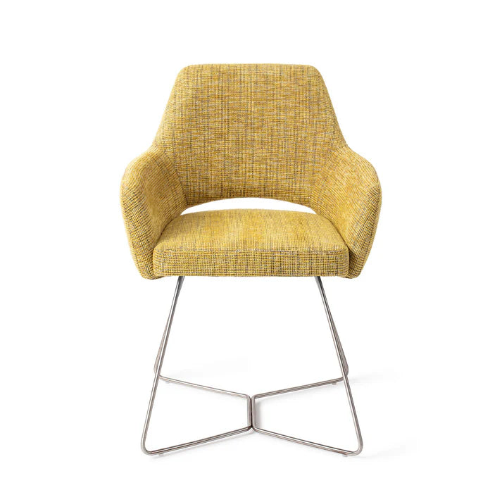 Yanai eetkamerstoel Beehive Steel - Lemon Lines