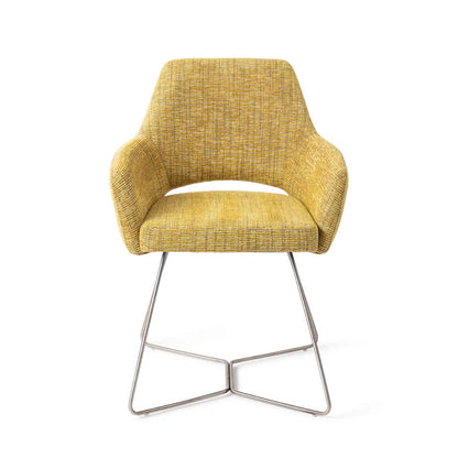 Yanai eetkamerstoel Beehive Steel - Lemon Lines