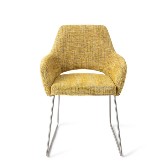 Yanai eetkamerstoel Slide Steel - Lemon Lines