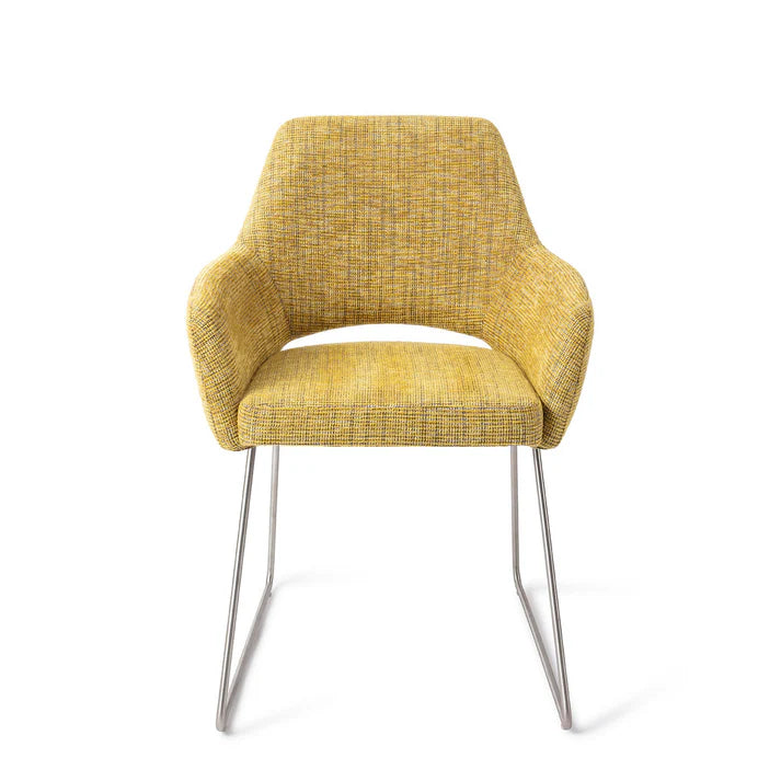 Yanai eetkamerstoel Slide Steel - Lemon Lines
