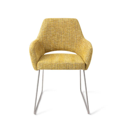 Yanai eetkamerstoel Slide Steel - Lemon Lines