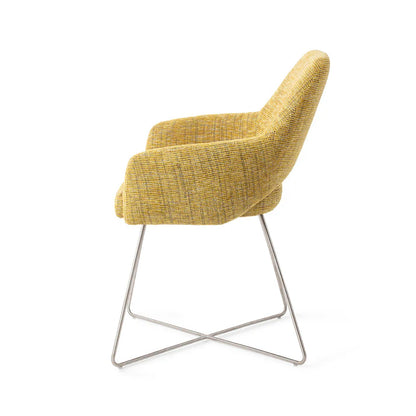 Yanai eetkamerstoel Cross Steel - Lemon Lines