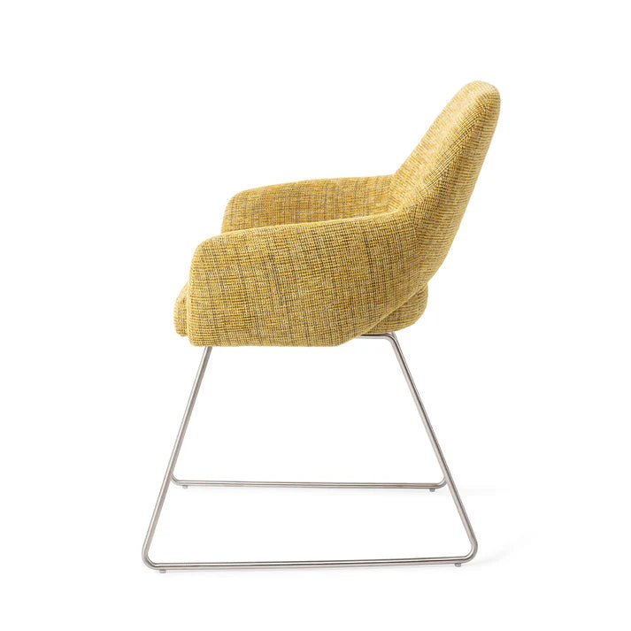 Yanai eetkamerstoel Slide Steel - Lemon Lines