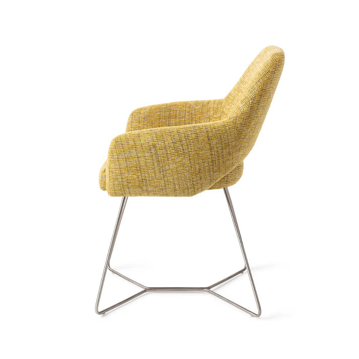 Yanai eetkamerstoel Beehive Steel - Lemon Lines