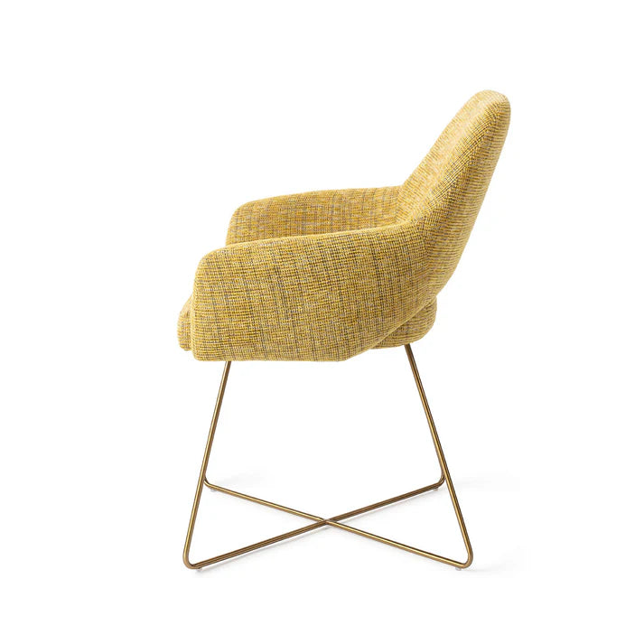 Yanai eetkamerstoel Cross Gold - Lemon Lines