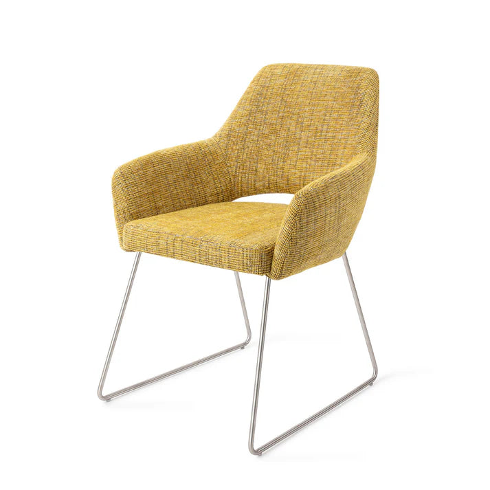 Yanai eetkamerstoel Slide Steel - Lemon Lines