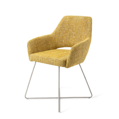Yanai eetkamerstoel Cross Steel - Lemon Lines