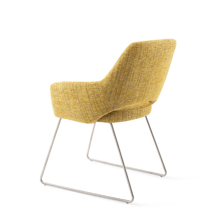 Yanai eetkamerstoel Slide Steel - Lemon Lines