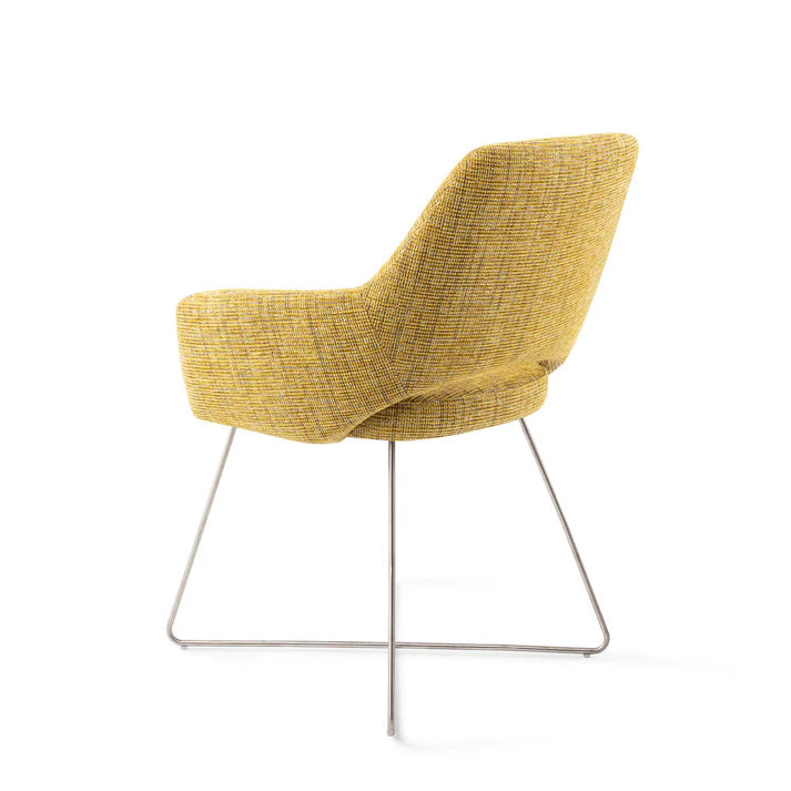 Yanai eetkamerstoel Cross Steel - Lemon Lines