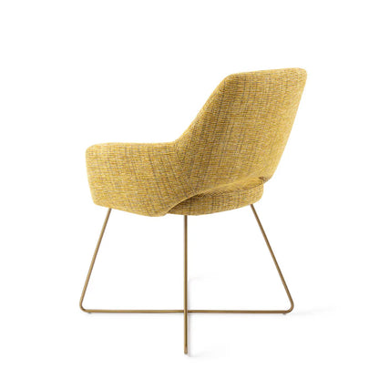 Yanai eetkamerstoel Cross Gold - Lemon Lines