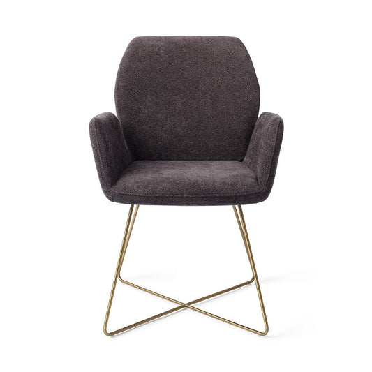 Misaki Eetkamerstoel Cross Gold - Almost Black