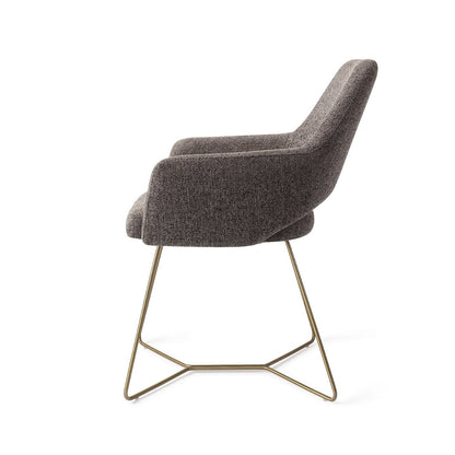 Yanai Eetkamerstoel Beehive Gold - Amazing Grey